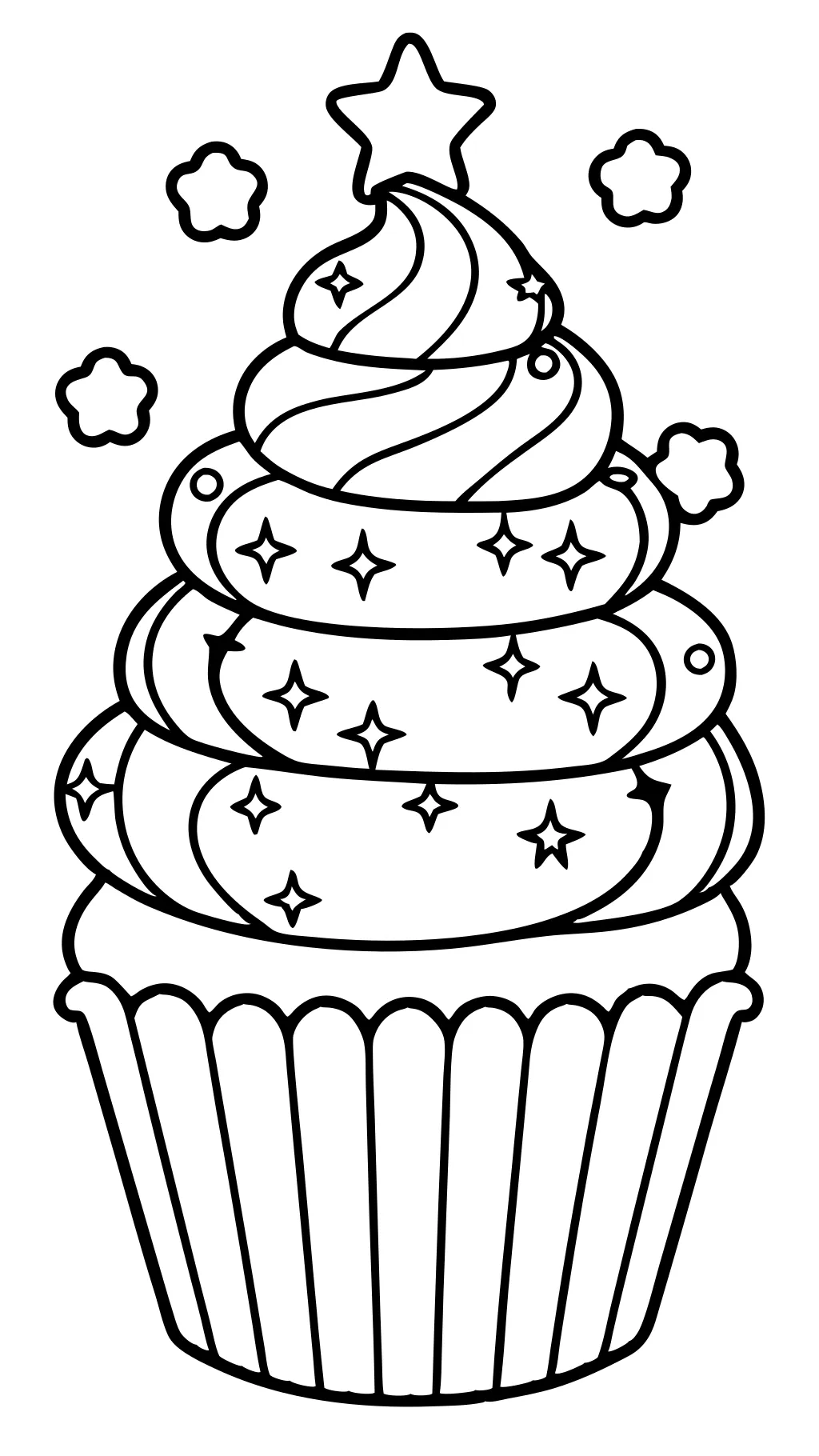 Página de color de cupcake